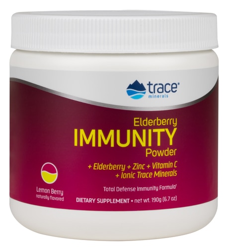 Trace Minerals Research Порошок иммунитета из бузины и ягод лимона -- 6,7 унции Trace Minerals ®