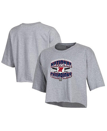 Женская серая футболка Ole Miss Rebels 2022 NCAA, мужская укороченная футболка для бейсбольного колледжа World Series Champions в раздевалке для бойфренда Champion