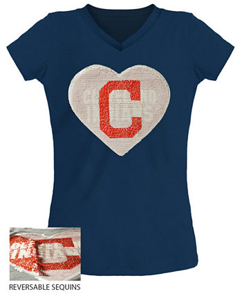 Флип-футболка с пайетками Big Girls Cleveland Indians 5th & Ocean