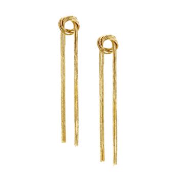 Etienne 14K-Gold-Plated Knotted Snake-Chain Drop Earrings SHASHI