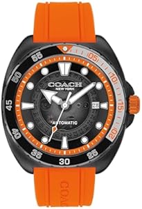 COACH Charter Men's Quartz Chronograph Watch, Silicone Strap, Water-Resistant up to 3ATM – Sporty and Stylish - Gift for Him, 44.5mm COACH