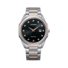 Двухцветные мужские часы Citizen Eco-Drive Corso Diamond Accent из нержавеющей стали - BM7496-56G Citizen