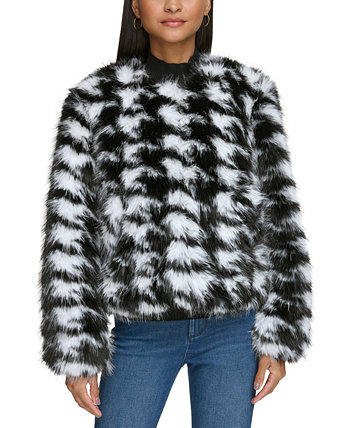 Женская куртка из искусственного меха с узором «гусиные лапки» Karl Lagerfeld Paris