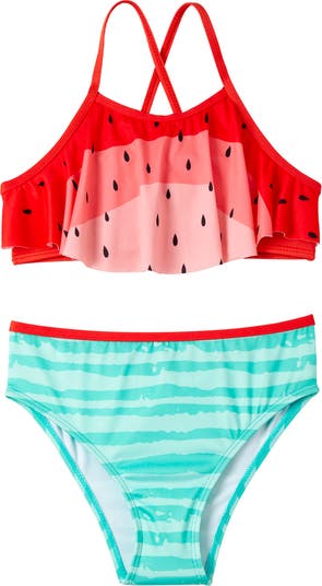2-Piece Watermelon Swimsuit Pink Platinum