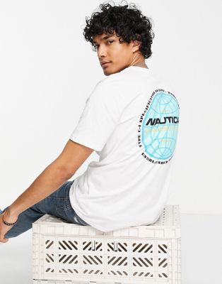 Белая футболка с принтом на спине Nautica Competition Nautica Competition