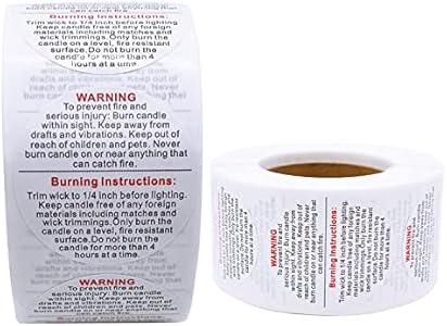 1000pcs Candle Warning Labels,1.5inch Candle Jar Container Stickers, Candle Safety Stickers for Candle Making DIY Candle Jars, Black Myyzmy