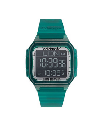 Часы унисекс Gmt Digital One Gmt с зеленым полимерным ремешком, 47 мм Adidas
