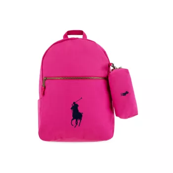 Холщовый школьный рюкзак для девочек &amp; Пенал Polo Ralph Lauren