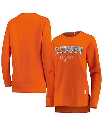Женский оранжевый пуловер реглан с принтом Clemson Tigers Steamboat и животным принтом, толстовка Pressbox
