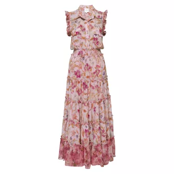 Многоярусное платье макси Trina с цветочным принтом MISA LOS ANGELES