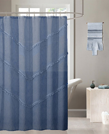 Natural Tassels Shower Curtain, 72" x 70" Dainty Home