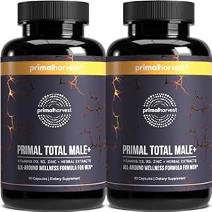 Primal Harvest Primal Total Male Natural Tribulus Terrestris, Fenugreek, Korean Ginseng, Maca Root Horny Goat Weed for Men Booster, Max Boost 90 Capsules (Капсулы)… Primal Harvest