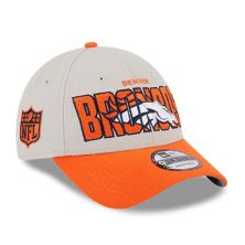Men's New Era Stone/Orange Denver Broncos 2023 NFL Draft 9FORTY Adjustable Hat New Era