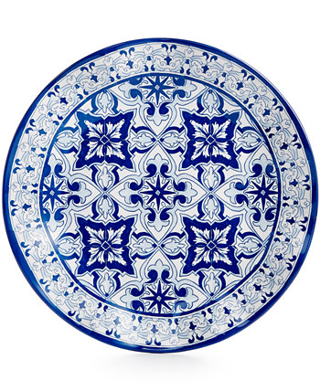 Talavera Azul Collection Обеденная тарелка с меламином 10,5 ", набор из 4 шт. Q Squared