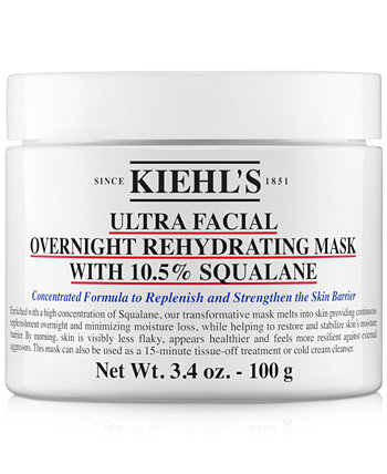 Ночная увлажняющая маска для лица Ultra с 10,5% скваланом, 3,4 унции. Kiehl's Since 1851