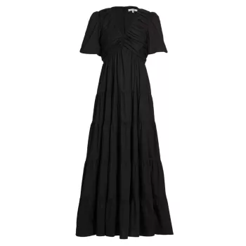 Sweet Escape Tiered Stretch Cotton Maxi Dress WAYF