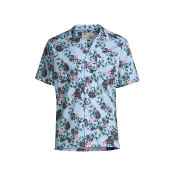 Floral Lei Print Camp Collar Shirt BATHER
