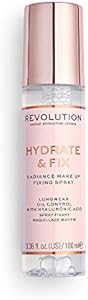 Makeup Revolution Hydrate & Fix Fixing Spray, Infused with Hyaluronic Acid, Matte Finish, Vegan & Cruelty-Free, 3.38 Fl Oz Revolution Beauty London