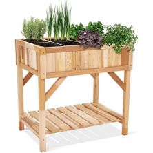 Jumbl Raised Garden Bed, Elevated Wood & Herb Planter for Growing Fresh Flower & More Jumbl