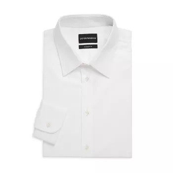 Однотонная классическая рубашка современного кроя Emporio Armani