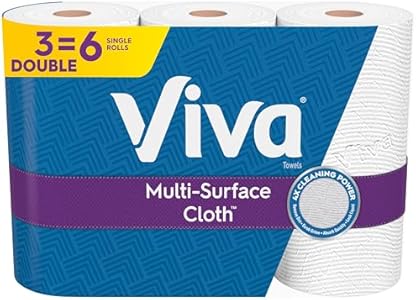 Viva Multi-Surface Cloth Paper Towels, 3 Double Rolls, 110 Sheets Per Roll Viva