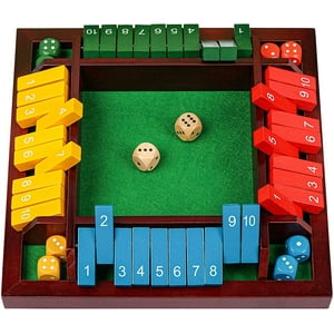 Coogam Shut The Box Dice Family Game, 1-4 Players for Adults Kids(11.8 x 11.8 Inch) Coogam