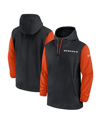 Мужское Худи Nike Cincinnati Bengals 2024/25 Sideline Pre-Game Player 1/2-Zip Nike