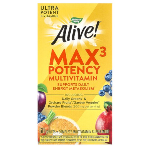 Живой! Мультивитамины Max3 Potency, 60 таблеток Nature's Way