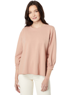 Lightweight French Terry 3/4 Puff Sleeve Crew Neck Top Mod-o-doc