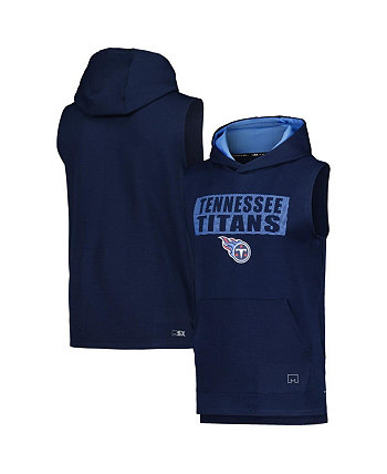 Мужской темно-синий пуловер без рукавов Tennessee Titans Marathon с капюшоном MSX by Michael Strahan