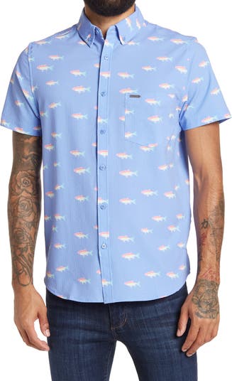 Рубашка из сирсакера с короткими рукавами и пуговицами спереди Vintage Summer