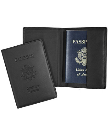 Мужской футляр для паспорта с тиснением и тиснением в виде RFID-метки ROYCE New York