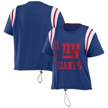 Women's WEAR by Erin Andrews Royal New York Giants Cinched Colorblock T-Shirt WEAR by Erin Andrews