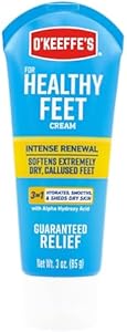 O'Keeffe's for Healthy Feet Exfoliating and Moisturizing Foot Cream, Guaranteed Relief for Extremely Dry, Cracked Feet, Softer Feet in 1 Use, 3.0 Ounce Tube, (Pack of 2) O'Keeffe's