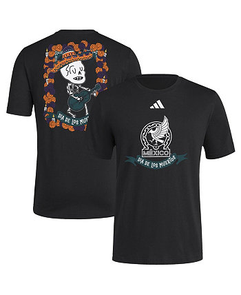 Мужская футболка черного цвета Mexico National Team Dia De Los Muertos Mariachi от Adidas, 100% хлопок Adidas