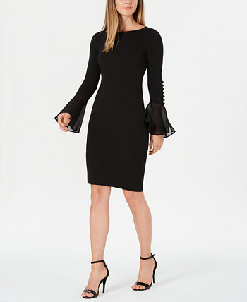 Шифоновое платье-футляр из шифона с короткими рукавами Petite Calvin Klein