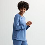 Women's Croft & Barrow® Button Detail Sweatshirt Croft & Barrow