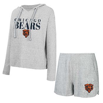 Women's Concepts Sport Gray Chicago Bears Juniper Long Sleeve Hoodie T-Shirt & Shorts Set Unbranded