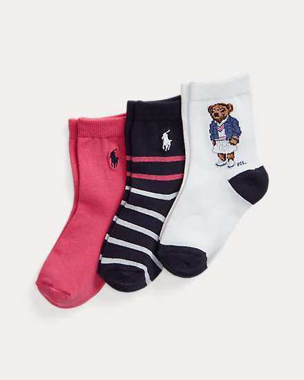Polo Bear Crew Sock 3-Pack Ralph Lauren