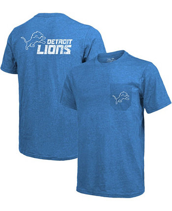 Футболка Detroit Lions Tri-Blend с карманами - Синий Majestic