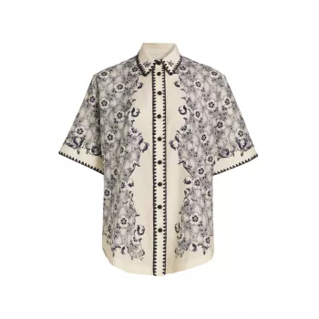 Airlie Floral Cotton-Silk Short-Sleeve Shirt ALÉMAIS