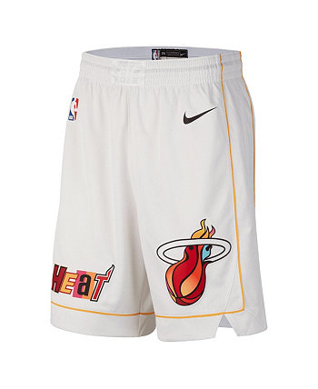 Мужские белые и черные шорты Miami Heat 2022/23 City Edition Swingman Nike