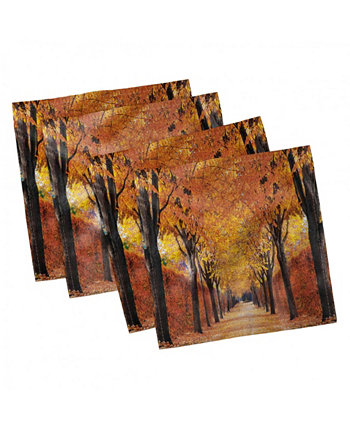 Осенний набор из 4 салфеток, 12 x 12 дюймов Ambesonne