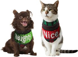 Frisco Flip Sequin Naughty/Nice Dog & Cat Bandana Frisco