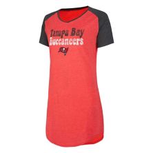 Женская ночная рубашка Concepts Sport красно-черная Tampa Bay Buccaneers реглан с v-образным вырезом Unbranded