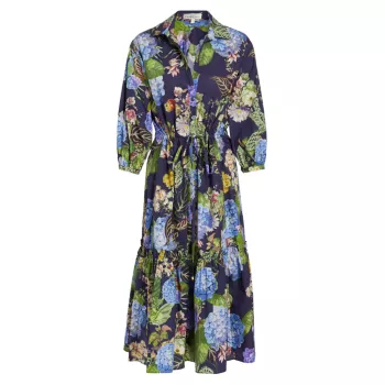 Hutton Floral Cotton Midi-Dress Cara