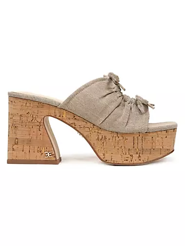 Dova 95MM Женские мюли с рюшами и корковой платформой Sam Edelman