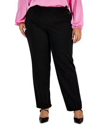 Прямые брюки без застежек большого размера с пуговицами, созданные для Macy's Bar III