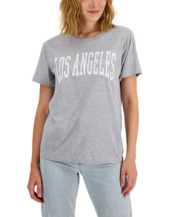 Juniors' Cotton Los Angeles T-Shirt Grayson Threads Black