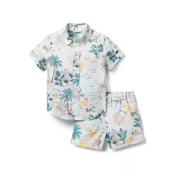 Little Boy's &amp; Рубашка Tropical Island для мальчика &amp; Комплект плавок Janie and Jack